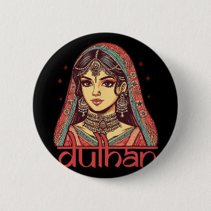 Indisches Brautpaar Bridal Desi Hochzeitsfeier Dul Button