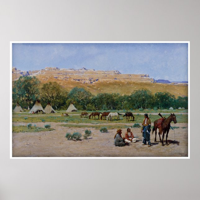 Indisches Campment 1901 von Henry Farny Poster (Vorne)