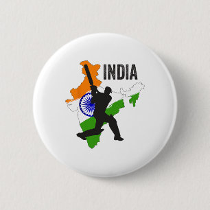 Indisches Cricket-Trikot Indien Cricket-Team-Liebh Button
