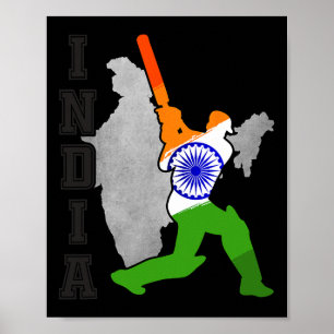 Indisches Cricket-Trikot Indien Cricket-Team-Liebh Poster