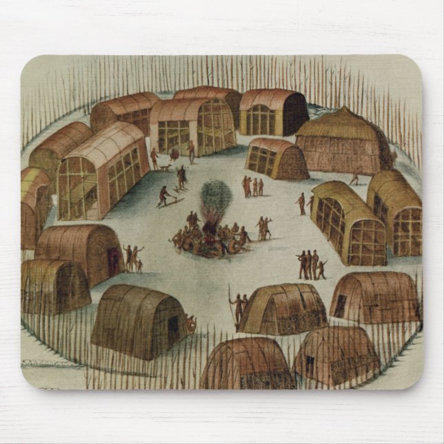 Indisches Dorf von Pomeiooc Mousepad (Vorne)