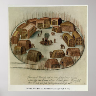 Indisches Dorf von Pomeiooc Poster