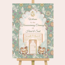 Indisches Einzugs-Willkommensschild Vastu Puja Gri