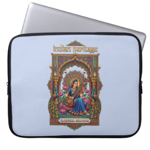 Indisches Erbe: Klassischer Musiker Veena-Kunst Laptopschutzhülle