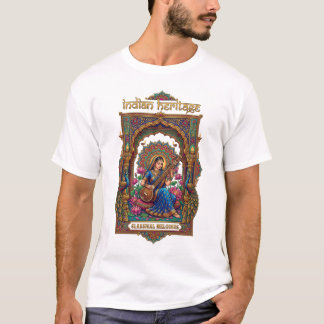 Indisches Erbe: Klassischer Musiker Veena-Kunst T-Shirt