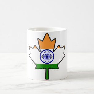 Indisches Flaggen-Ahornblatt Kaffeetasse