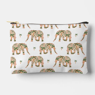 Indisches florales Paisley-Ornament mit Elefanten Zubehörtasche