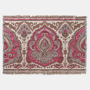 Indisches florales Paisleymuster, ethnisches Manda Decke