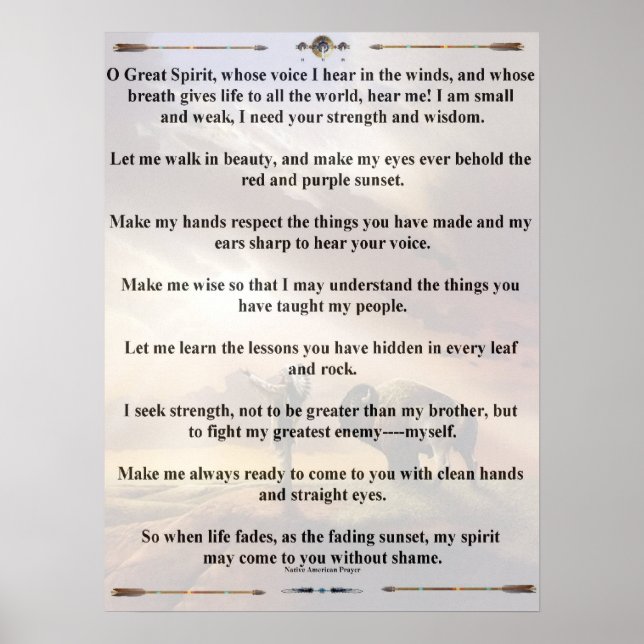 indisches Gebet-1 Poster (Vorne)