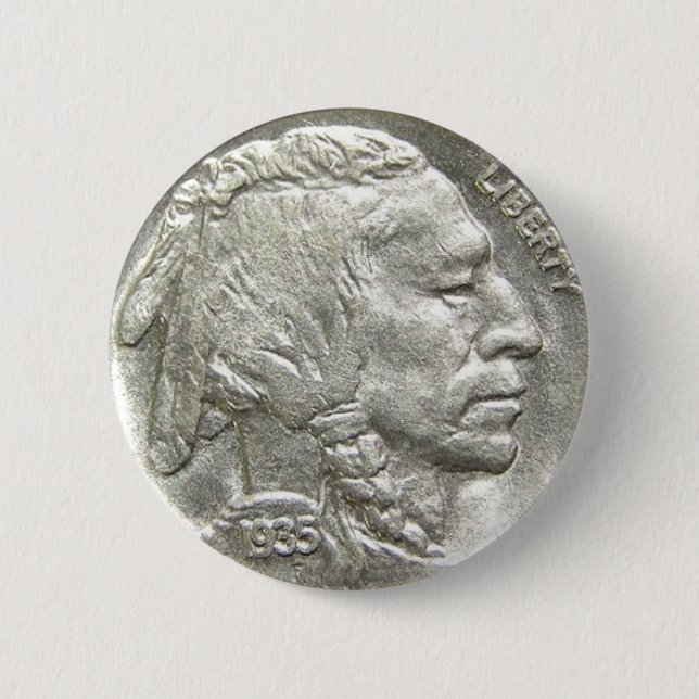 INDISCHES HAUPTnickel Button (Vorderseite)