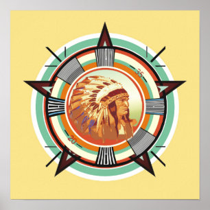 Indisches Head-Test-Muster Poster