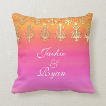 Indisches Hochzeits-Monogramm-Rosa-Gold