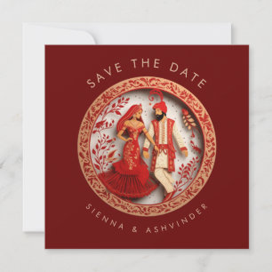 Indisches Hochzeitspaar Save the Date