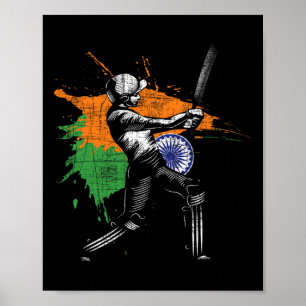 Indisches Kricketspiel - Cricketspieler Tsman Ttin Poster