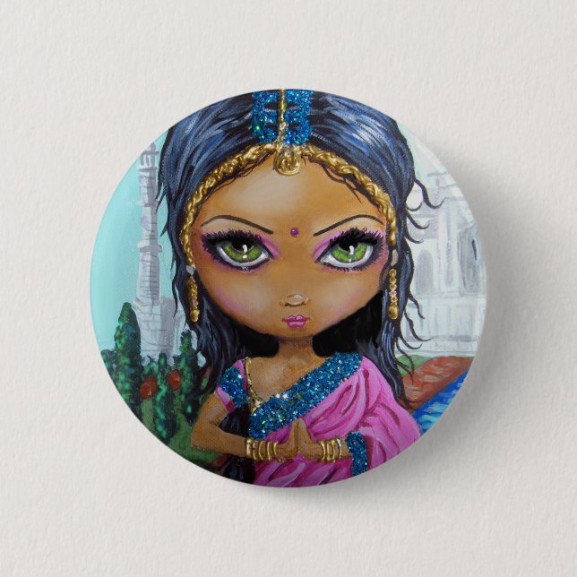 indisches Mädchen Button (Vorderseite)