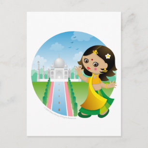 Indisches Mädchen Postkarte