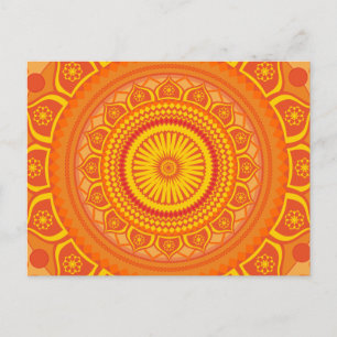 Indisches Mandala Orange Postkarte