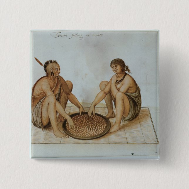 Indisches Mann-und Frauen-Essen Button (Vorderseite)