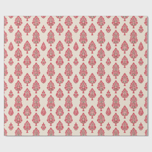 Indisches Muster auf Beige Hintergrundpapier Geschenkpapier