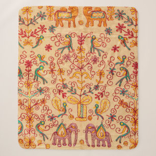 Indisches Muster auf Stoffindisch, Stoff, Indien,  Sherpadecke