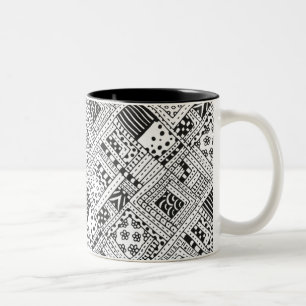Indisches Muster-Gekritzel Zweifarbige Tasse