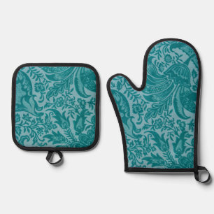 Indisches Muster, William Morris Ofenhandschuh & Topflappen-Set