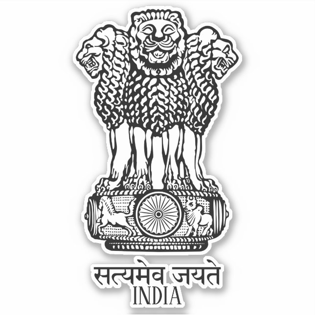Indisches NationalEmblem Patriotic Aufkleber (Vorderseite)