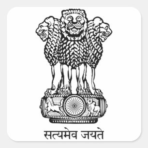 Indisches Nationalsymbol Quadratischer Aufkleber