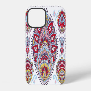Indisches Paisley-Blumenmuster, ethnisches Medaill iPhone 12 Hülle