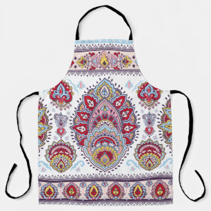 Indisches Paisley-Blumenmuster, ethnisches Medaill Schürze