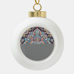 Indisches Paisley: Ethnisches Mandala-Muster Keramik Kugel-Ornament