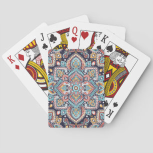 Indisches Paisley: Ethnisches Mandala-Muster Spielkarten