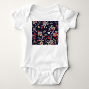 Indisches Paisley, marineblauer Hintergrund, tradi Baby Strampler