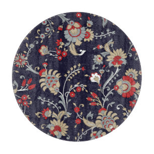 Indisches Paisley, marineblauer Hintergrund, tradi Schneidebrett