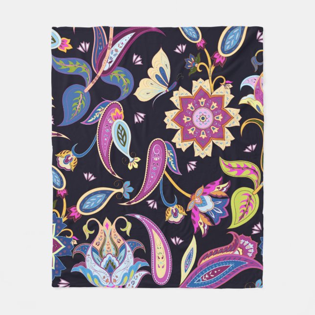 Indisches Paisley-Muster Fleecedecke (Vorderseite)
