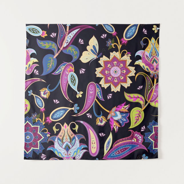 Indisches Paisley-Muster Wandteppich (Vorderseite)