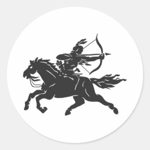 Indisches Reiten - Farbe wählen Runder Aufkleber