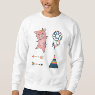 Indisches Schweinefleischaufkleber Set Tipi Sweatshirt