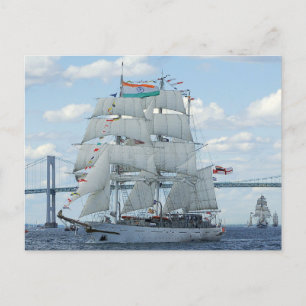 Indisches Segelschulschiff Tarangini der indischen Postkarte
