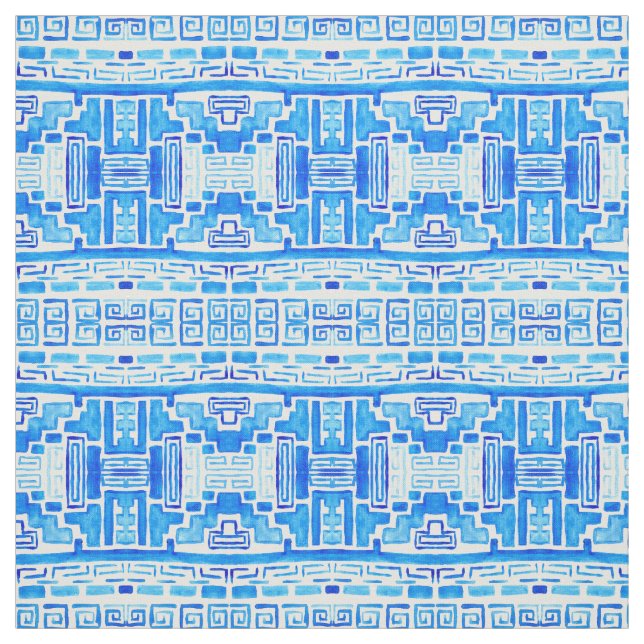 Indisches Stammmuster Blau Stoff (Muster)