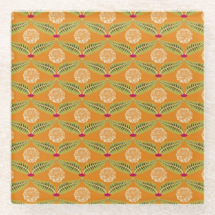 Indisches traditionelles Illustrationsmuster. Glasuntersetzer