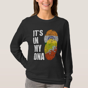 Indisches und bhutanesisches Misch-DNA-Flaggen-Erb T-Shirt