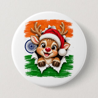 Indisches Weihnachtsrentier Button