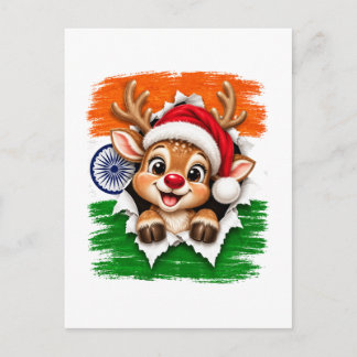 Indisches Weihnachtsrentier Einladungspostkarte