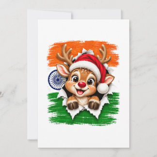 Indisches Weihnachtsrentier Mitteilungskarte