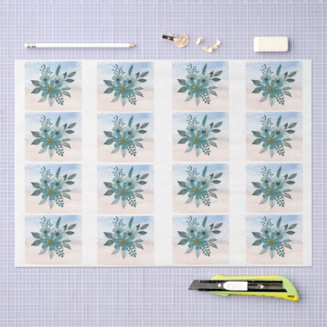 Individual Floral Coastal Backgrounds Decoupage  Seidenpapier (Handwerk)