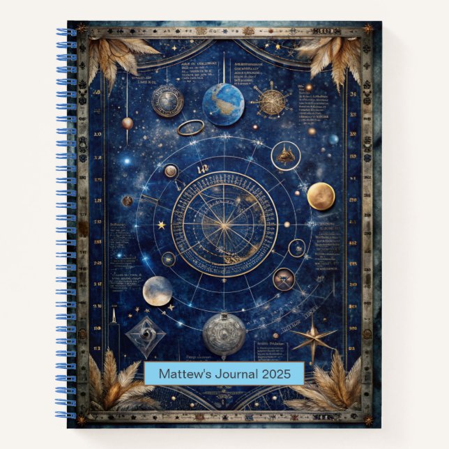 Individualisierbare Celestial Themed Notizbuch (Vorderseite)