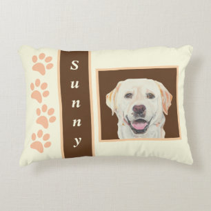 Individualisierbare Pastel Gelbe Labrador Akzent P Dekokissen