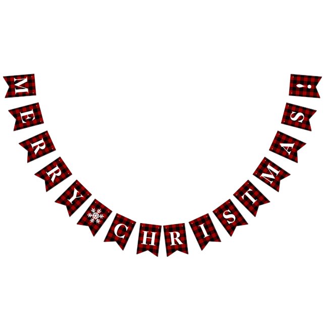 Individualisierbare Rot, Schwarz Kariert Frohe Wei Wimpelkette (Alle)