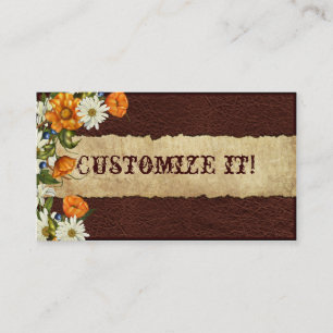 INDIVIDUALISIERBARE Western Leather N Daisies  Ges Visitenkarte